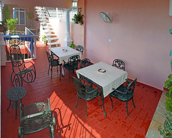 'Terrace and dinning room' Casas particulares are an alternative to hotels in Cuba.